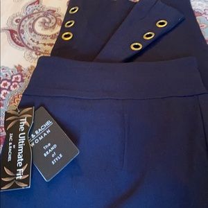 Navy blue crop pants.